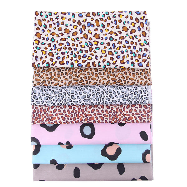 CraftsFabrics 7pcs Leopard Print Fabric Squares