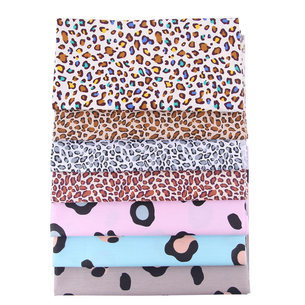 CraftsFabrics 7pcs Leopard Print Fabric Squares