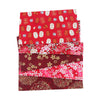 CraftsFabrics Lot de 5 carrés de tissu d'emballage en coton de style japonais 20 x 25 cm pour patchwork, couture et bricolage 