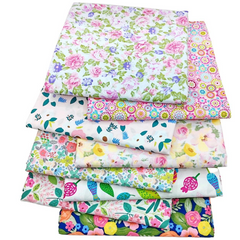 CraftsFabrics 8Pcs Floral Precut Fabric Square Sheets for Quilting, Crafting, Sewing, Patchwork