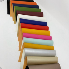 CraftsFabrics 14Pcs Solid Color Sheep Grain Texture Vinyl Faux Leather Sheets 28x20.5cm Wide for DIY Handbags Wallet