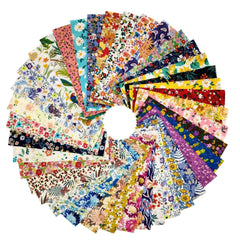 CraftsFabrics 6.5 * 50cm Wide 40pcs Pre-Cut Floral Birds Printed Quilting Fabric Roll 100% Cotton for Quilting, Sewing, Crafts, Patchwork