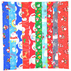 CraftsFabrics 6.5*100cm 20pcs Pre-Cut Christmas Printed Jelly Rolls Strips 100% Cotton for Quilting, Scrapbooking, Sewing, Crafts, Patchwork