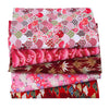 CraftsFabrics Lot de 5 carrés de tissu d'emballage en coton de style japonais 20 x 25 cm pour patchwork, couture et bricolage 