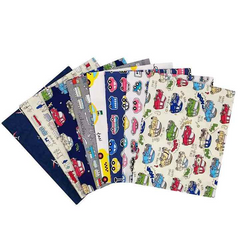 Cartoon Car Series 100% Cotton Fabric Craft Bundle