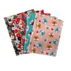 CraftsFabrics Lot de 5 carrés de tissu d'emballage en coton de style japonais 20 x 25 cm pour patchwork, couture et bricolage 