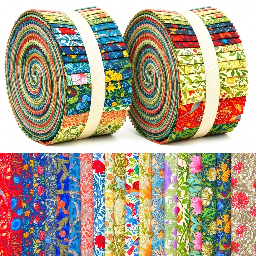 CraftsFabrics 2,5 Zoll 20 Stück Cartoon-Tiere Kinderstoff-Jelly-Rolls-Streifen