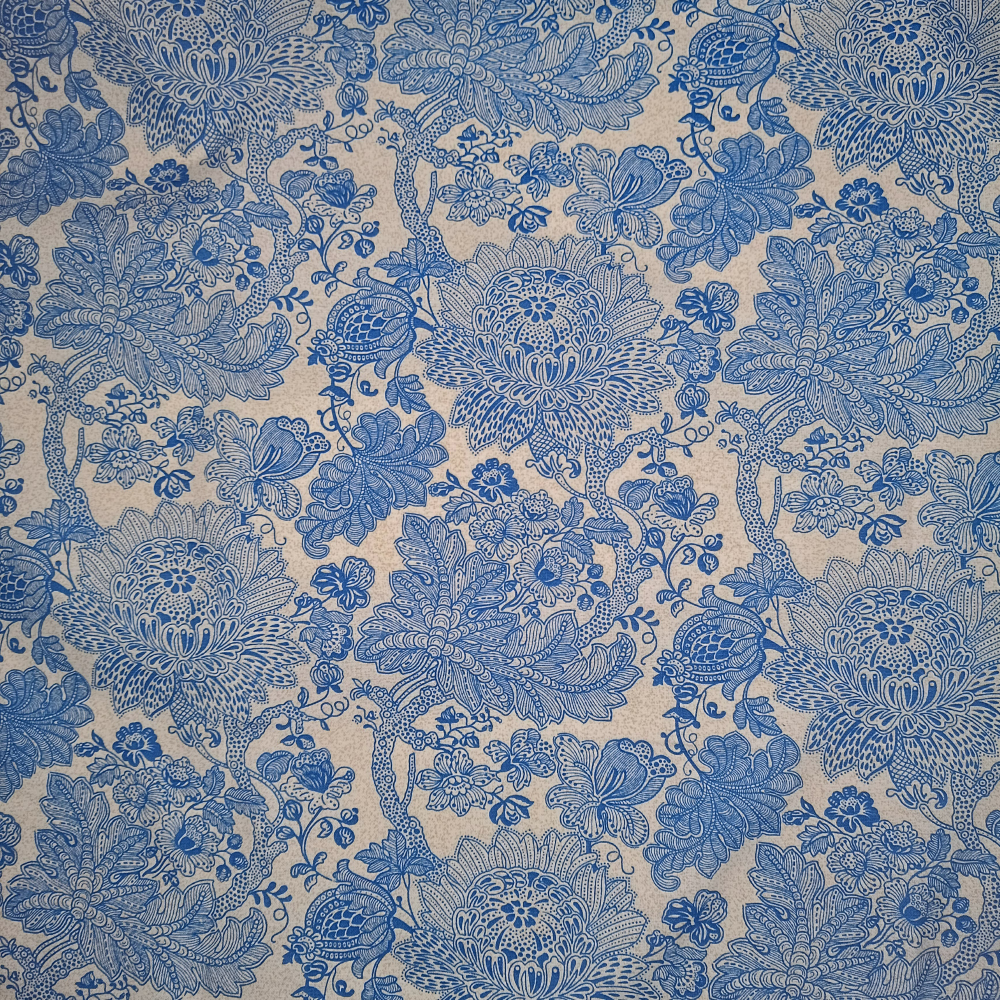 Blue Floral Whimsy 80% Cotton 20% Polyester Printed Half-Panama Cotton Rich Fabric 140cm Wide Printed Fabric For Crafting, Sewing, Quilting, Patchwork