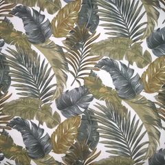 Fern Leaves 80% Cotton 20% Polyester Printed Half-Panama Cotton Rich Fabric 140cm Wide Printed Fabric For Crafting, Sewing, Quilting, Patchwork