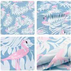 CraftsFabrics 6pcs/lot 100% Cotton Precut Quilting Flamingo Patterns Fabric Squares Sheets for DIY Patchwork Sewing Quilting