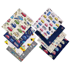 Cartoon Car Series 100% Cotton Fabric Craft Bundle