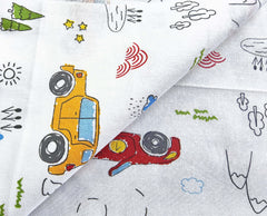 Bastelpaket aus 100 % Baumwollstoff der Cartoon-Auto-Serie