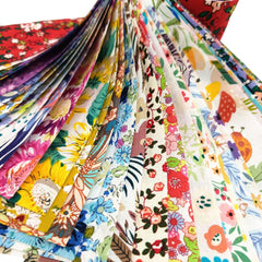 CraftsFabrics 6.5 * 50cm Wide 40pcs Pre-Cut Floral Birds Printed Quilting Fabric Roll 100% Cotton for Quilting, Sewing, Crafts, Patchwork