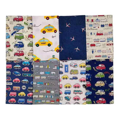 Cartoon Car Series 100% Cotton Fabric Craft Bundle