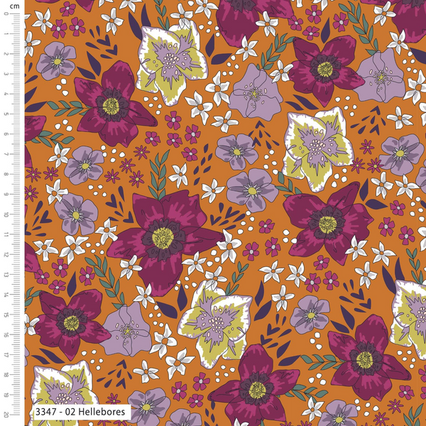 Craft Cotton Company 100% Premium Cotton The Crafty Lass Midnight Meadows Fabric Range Prints 110cm Wide Digitally Printed Cotton Fabric