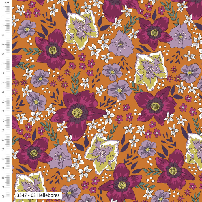 The Craft Cotton Co. Loose Fabric Craft Cotton Company 100% Premium Cotton The Crafty Lass Midnight Meadows Fabric Range Prints 110cm Wide Digitally Printed Cotton Fabric