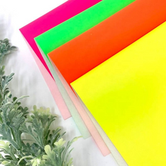 CraftsFabrics Neon Colors PU Fluorescent Faux Leather Sheets for Hair Bows Earrings Handbags 28x20.5cm Wide for Bags Tote Bag Shoes Crafts