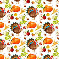 Assorted 8Pcs Fall & Autumn Polycotton Fabric Bundle for Thanksgiving
