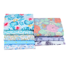 CraftsFabrics 8pcs/Lot 50cmx40cm Floral Lagoon Fat Quarters Bundle 100% Cotton Precut Craft Fabric for Quilting, Crafts, DIY Projects