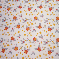 Christmas Floral Delight 80% Cotton 20% Polyester 140cm Wide Crafty Cottons Digitally Printed Fabric Ideal For Crafting, Sewing, Quilting, Bunting, Patchwork