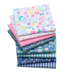 CraftsFabrics 8pcs/Lot 50cmx40cm Pastel Garden Fat Quarters 100% Cotton Precut Craft Fabric Squares for Quilting, Arts, Crafts, DIY Projects