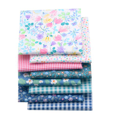 CraftsFabrics 8pcs/Lot 50cmx40cm Pastel Garden Fat Quarters 100% Cotton Precut Craft Fabric Squares for Quilting, Arts, Crafts, DIY Projects