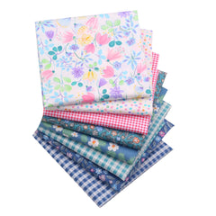 CraftsFabrics 8pcs/Lot 50cmx40cm Pastel Garden Fat Quarters 100% Cotton Precut Craft Fabric Squares for Quilting, Arts, Crafts, DIY Projects
