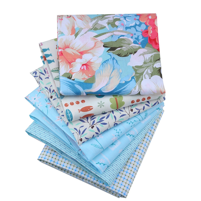 CraftsFabrics 8pcs/Lot 50cmx40cm Floral Breeze Fat Quarters 100% Cotton Precut Craft Fabric Squares for Quilting, , Crafts, DIY Projects