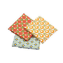 CraftsFabrics Lot de 7 tissus vintage Wildflower Wonders style rétro années 70 100 % coton 50 x 40 cm de large pour quilting, scrapbooking et patchwork