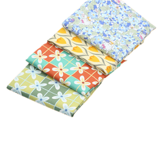 CraftsFabrics Lot de 7 tissus vintage Wildflower Wonders style rétro années 70 100 % coton 50 x 40 cm de large pour quilting, scrapbooking et patchwork