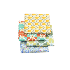 CraftsFabrics Lot de 7 tissus vintage Wildflower Wonders style rétro années 70 100 % coton 50 x 40 cm de large pour quilting, scrapbooking et patchwork