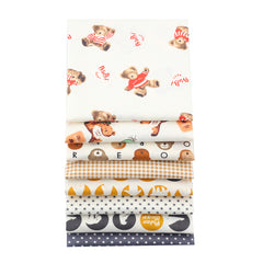 CraftsFabrics 8pcs/Lot 50cmx40cm Teddy Joy Fat Quarters 100% Cotton Precut Craft Fabric Squares for Quilting, Arts, Crafts, DIY Projects