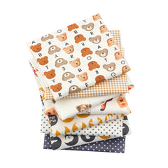 CraftsFabrics 8pcs/Lot 50cmx40cm Teddy Joy Fat Quarters 100% Cotton Precut Craft Fabric Squares for Quilting, Arts, Crafts, DIY Projects