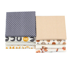 CraftsFabrics 8pcs/Lot 50cmx40cm Teddy Joy Fat Quarters 100% Cotton Precut Craft Fabric Squares for Quilting, Arts, Crafts, DIY Projects