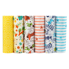 CraftsFabrics 6pcs/Lot 50cmx40cm Sunny Paws Fat Quarters Bundle 100% Cotton Precut Craft Fabric Squares for Quilting, Crafts, DIY Projects