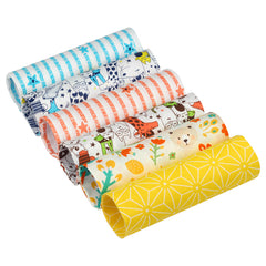 CraftsFabrics 6pcs/Lot 50cmx40cm Sunny Paws Fat Quarters Bundle 100% Cotton Precut Craft Fabric Squares for Quilting, Crafts, DIY Projects