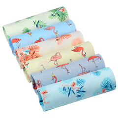 CraftsFabrics 6pcs/Lot 50cmx40cm Flamingo Dreams Fat Quarters 100% Cotton Precut Craft Fabric Squares for Quilting, Crafts, DIY Projects