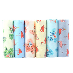 CraftsFabrics 6pcs/Lot 50cmx40cm Flamingo Dreams Fat Quarters 100% Cotton Precut Craft Fabric Squares for Quilting, Crafts, DIY Projects