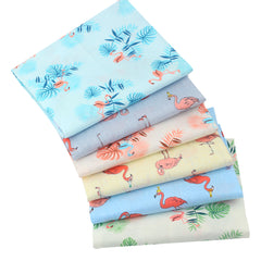 CraftsFabrics 6pcs/Lot 50cmx40cm Flamingo Dreams Fat Quarters 100% Cotton Precut Craft Fabric Squares for Quilting, Crafts, DIY Projects