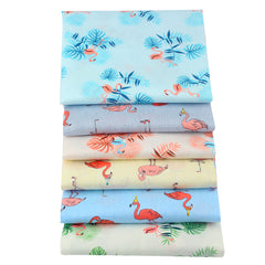 CraftsFabrics 6pcs/Lot 50cmx40cm Flamingo Dreams Fat Quarters 100% Cotton Precut Craft Fabric Squares for Quilting, Crafts, DIY Projects