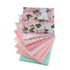 CraftsFabrics 8pcs/Lot 50cmx40cm Peony Dream Fat Quarters 100% Cotton Precut Craft Fabric Squares for Quilting, Arts, Crafts, DIY Projects