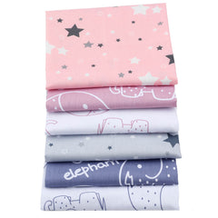 CraftsFabrics 6pcs/Lot 50cmx40cm Elephant Dreams Fat Quarters Bundle 100% Cotton Precut Craft Fabric for Quilting, Crafts, DIY Projects