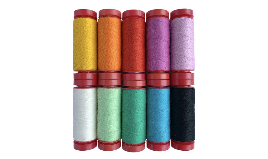 Aurifil Designer Thread Collection - Stitching with Wool by Jo Avery 100% Cotton Thread 10 Small Spools 12wt (54yds/ea) for Crafting, Quilting, Embroidery, Sewing