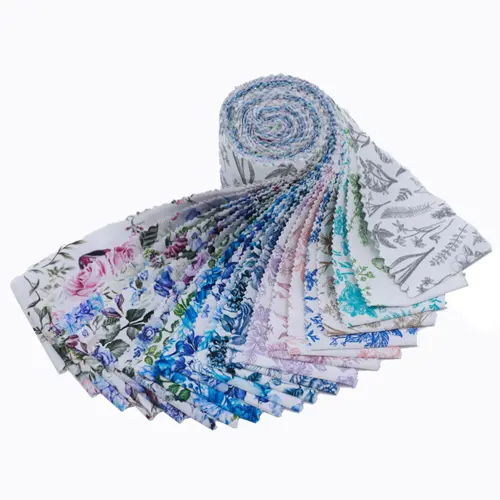 CraftsFabrics Jelly Rolls CraftsFabrics 2.5'' x 44'' 20pcs Pre-Cut Floral Series Jelly Rolls Strips 100% Cotton Ideal for Quilting, Scrapbooking, Sewing, Patchwork