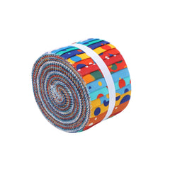 CraftsFabrics Childhood Memories Jelly Roll 20pcs – 100% Cotton Precut Fabric Strips