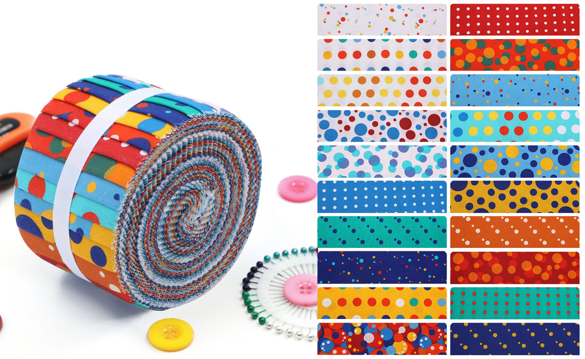 CraftsFabrics Childhood Memories Jelly Roll 20pcs – 100% Cotton Precut Fabric Strips