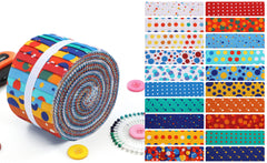 CraftsFabrics Childhood Memories Jelly Roll 20pcs – 100% Cotton Precut Fabric Strips