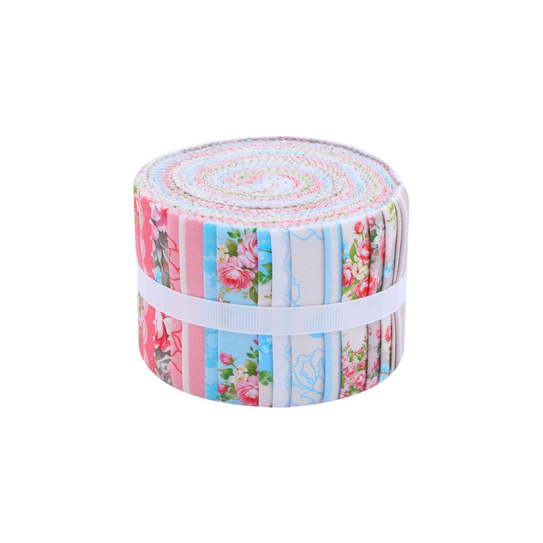 CraftsFabrics Spring Blossom Jelly Roll 2.5"x44" (20Pcs) - 100% Cotton Pre-Cut Fabric Jelly Roll