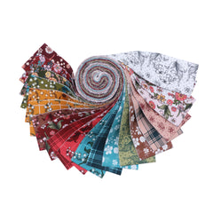 CraftsFabrics Timeworn Floral Prints Petals Jelly Roll 20pcs – 100% Cotton Precut Fabric Strips