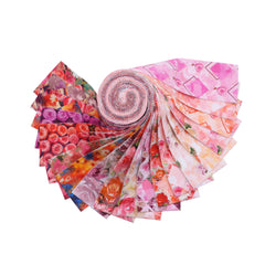 CraftsFabrics Floral Radiance 20Pcs 2.5"x44" Wide 100% Cotton Jelly Roll for Quilting, Scrapbooking, Sewing, Arts & Crafts, Patchwork